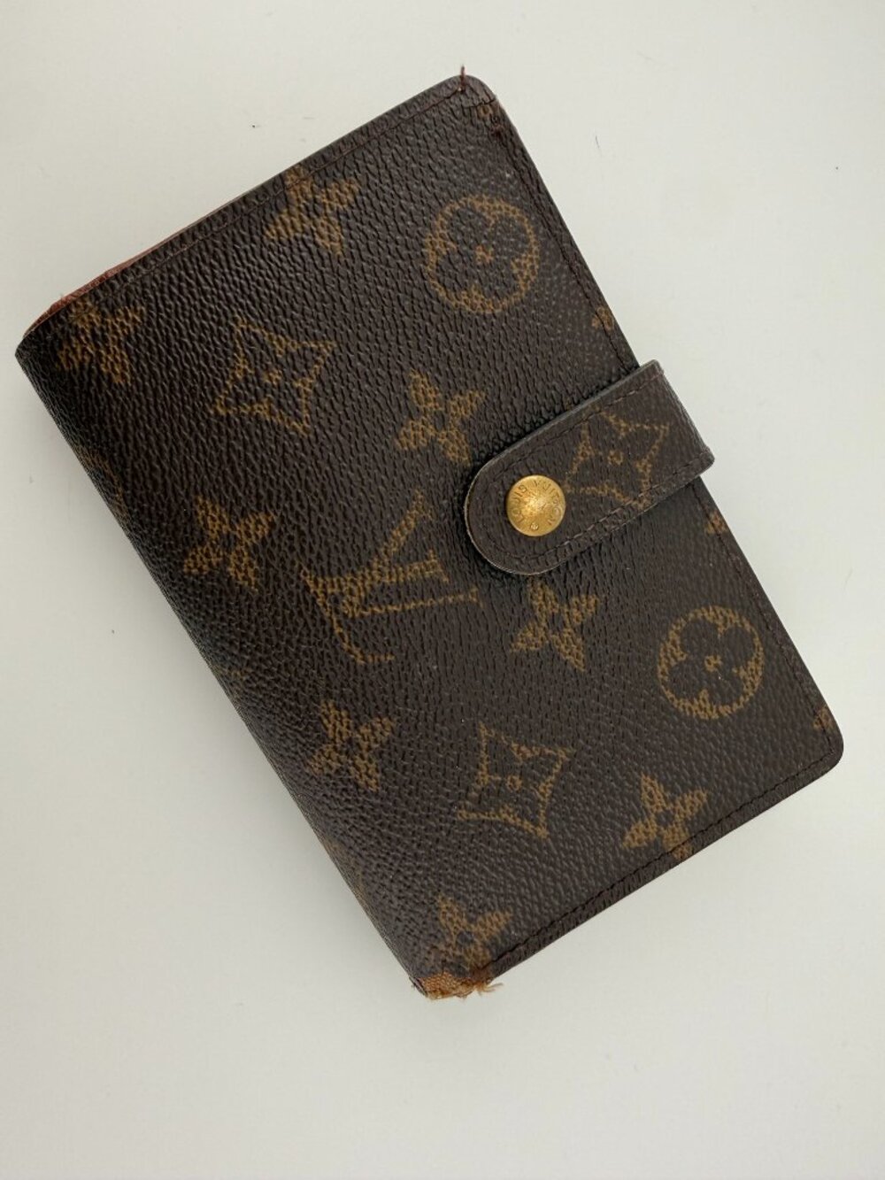 Vintage Louis Vuitton Monogram Kiss Lock Wallet Made in France - HAS FLAWS